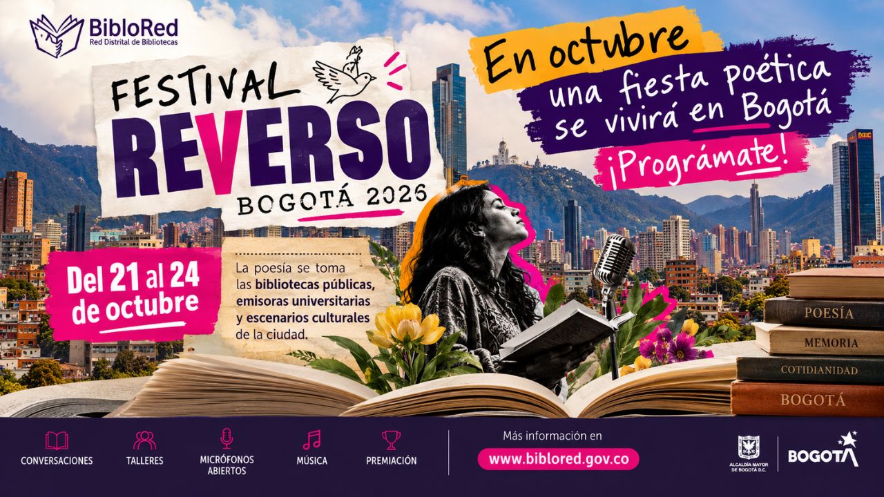 Festival Reverso Bogotá 2026: cuatro días para descubrir la poesía que habita la ciudad.